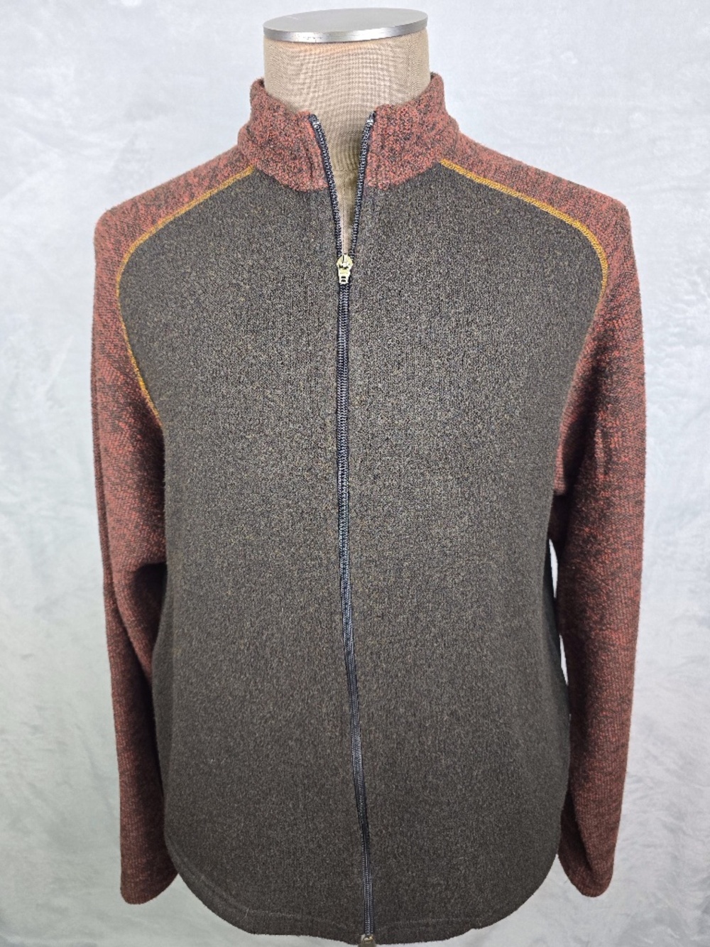 KÜHL Alfpaca Fleece Full Zip Performance Sweater Jacket Mens XL Brown/Rust